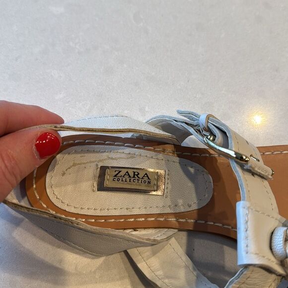 Zara women’s white tassel sandals size 40, new without tags adjustable leather. - Picture 3 of 8